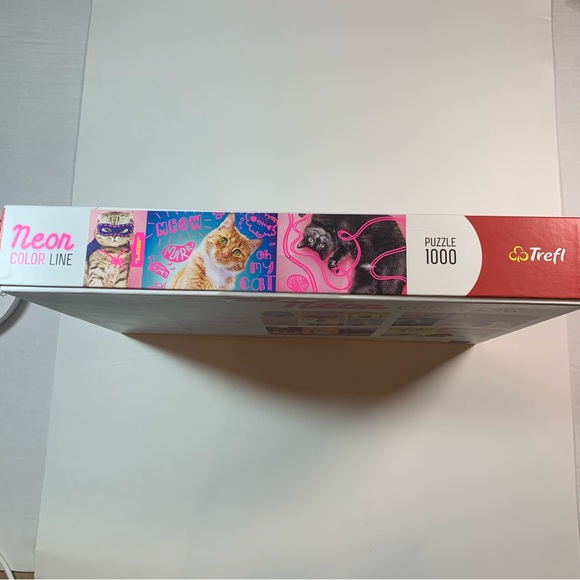 1000 piece Trefl super cats Neon color line puzzle - Picture 5 of 12